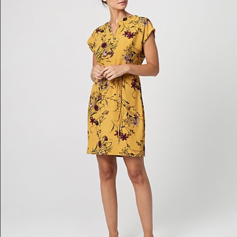 Floral Print Crêpe de Chine Tunic Dress